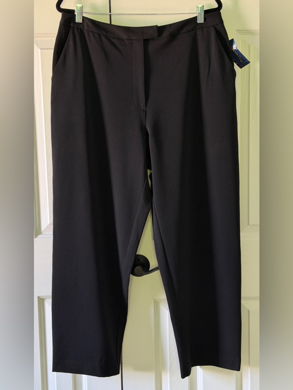 Charter Club Woman Black Pull-On Dress Pants Size 16W Stretch Straight Leg NWT